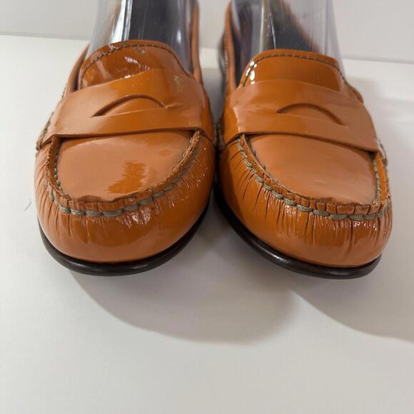 Cole Haan Loafers Womens Size 9.5 B Orange Patent Leather Penny Loafer Flats - Picture 3 of 9